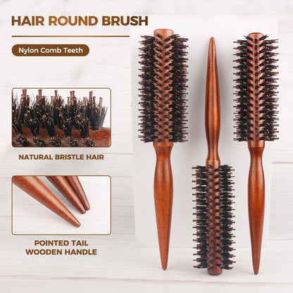 Wood Handle Round Rolling Brush