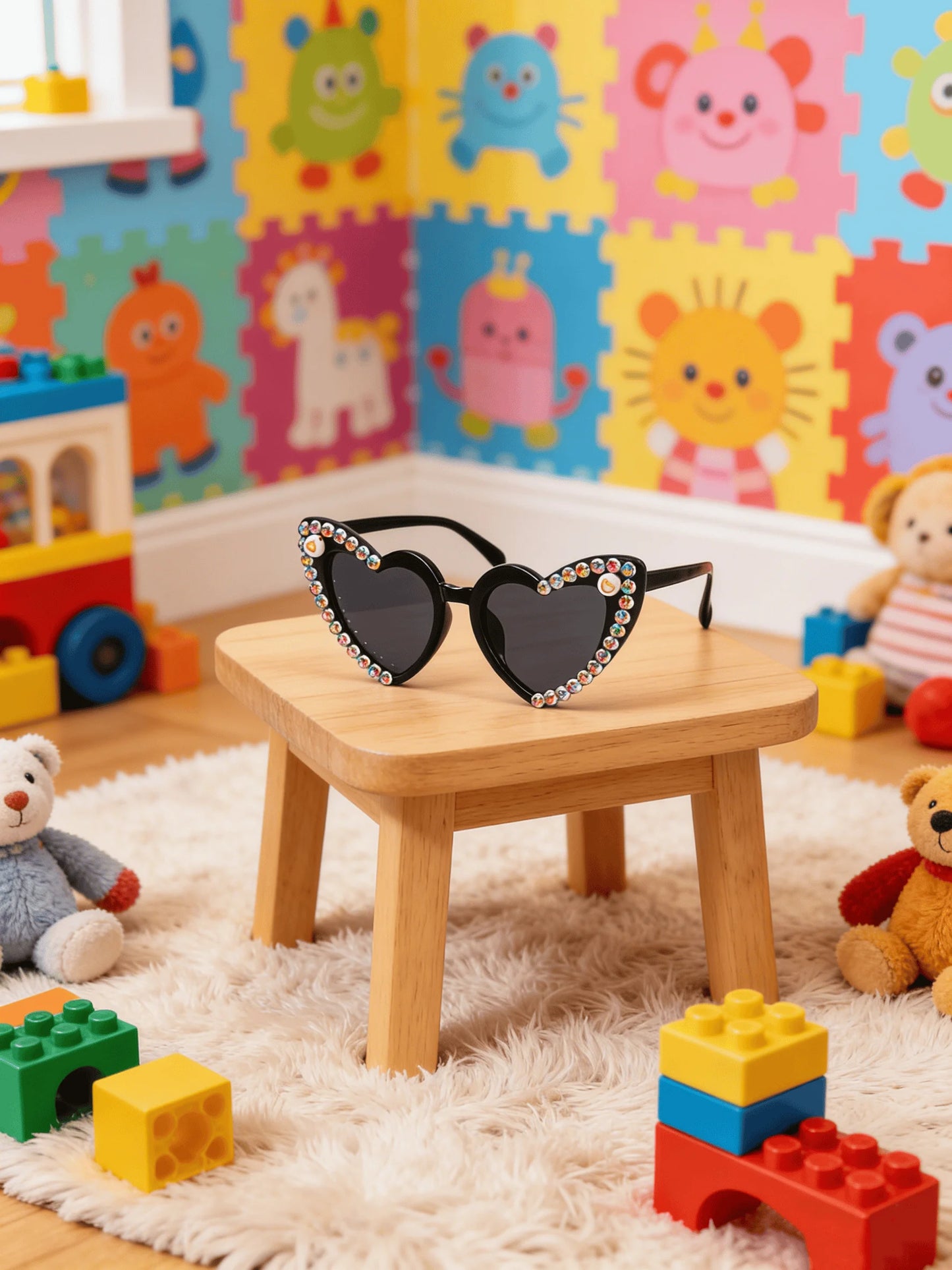 Rhinestone & Pearl Cat Eye Sunglasses