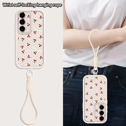 Little Cherry Pattern Lanyard Phone Case For Samsung Galaxy Edge Soft Strap Cover