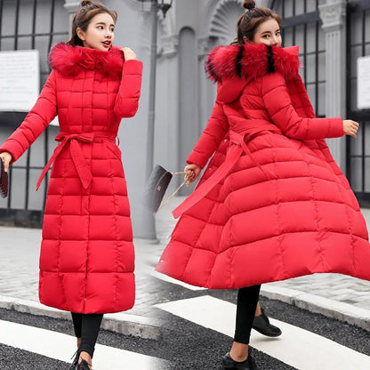 Fur Parkas Quilted Thicken Long Coat Jacket