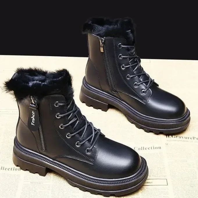 Snow Boots Plush Warm Medium Thickened Warm Snow Flat Boots