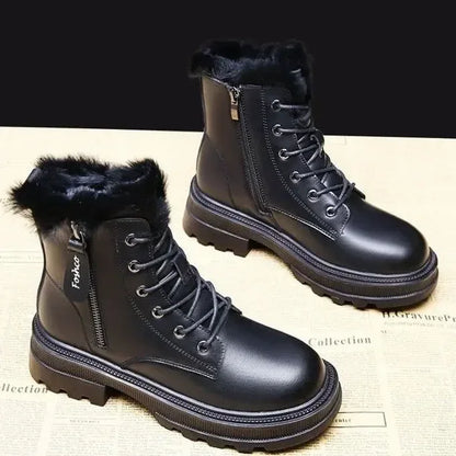 Snow Boots Plush Warm Medium Thickened Warm Snow Flat Boots