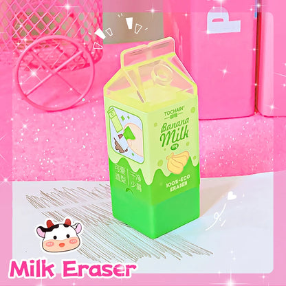 Kawaii Milk Carton Rubber Erasers cute stationery
