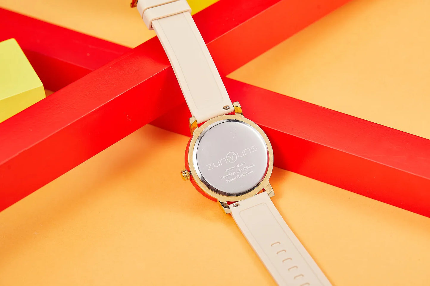 Rainbow rotating dial silicone strap watch