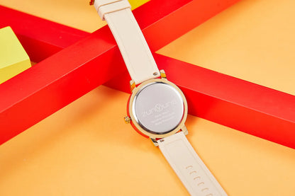 Rainbow rotating dial silicone strap watch