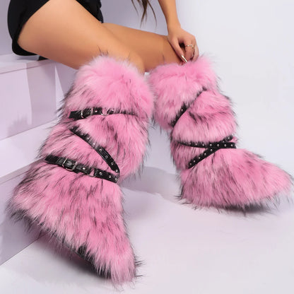 Faux Fur Snow Long Boots