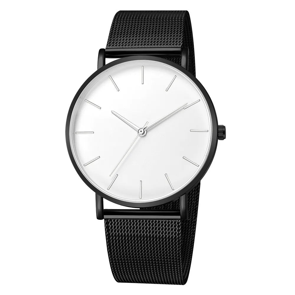 Luxury Metal Mesh Quartz Elegant Rose Gold Wristwatch