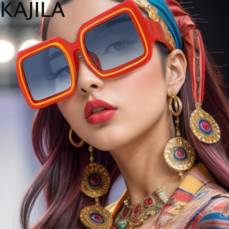 Oversized Square Luxury Vintage Sunglasses