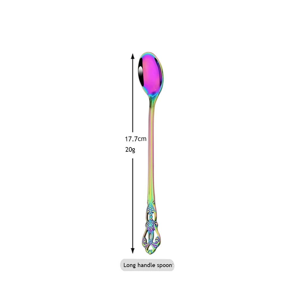 Stainless Steel Cutlery Knife Tea Fork Ice Cream Spoon Tableware Set
