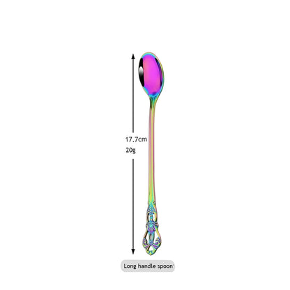 Stainless Steel Cutlery Knife Tea Fork Ice Cream Spoon Tableware Set