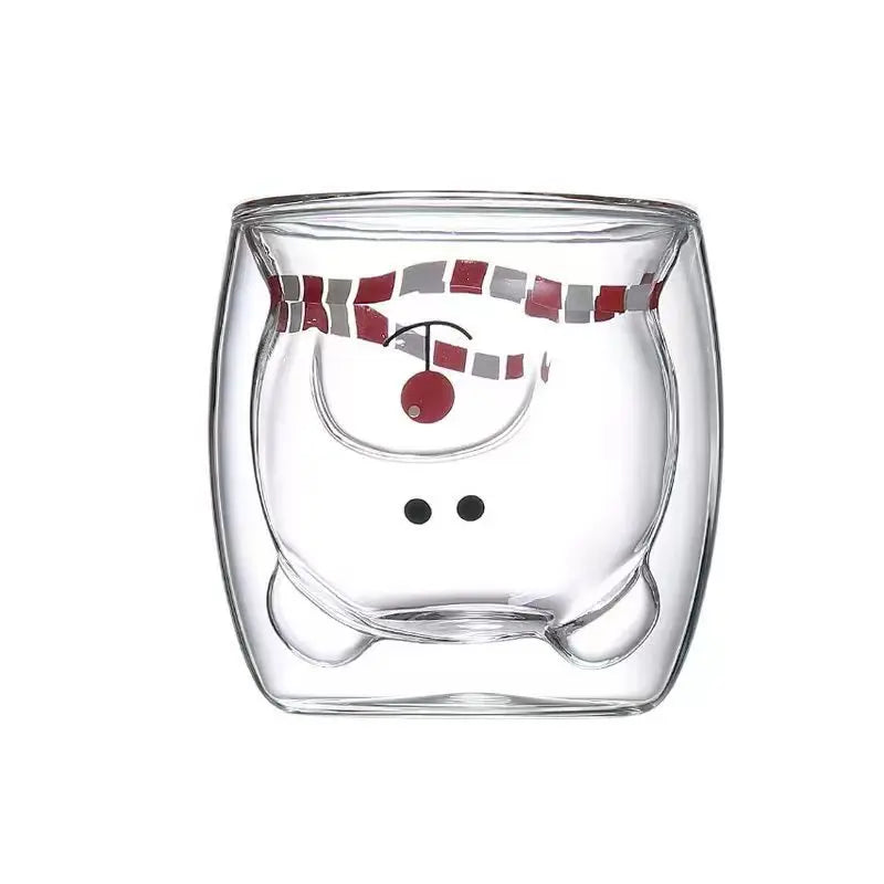 Cute Bear Double-layer Coffee Mug Double Glass Cup with Handle Mug