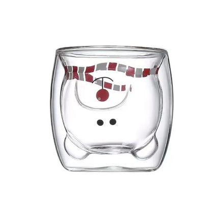 Cute Bear Double-layer Coffee Mug Double Glass Cup with Handle Mug