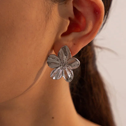 DANA Metal Gold Color Flower Big Earrings
