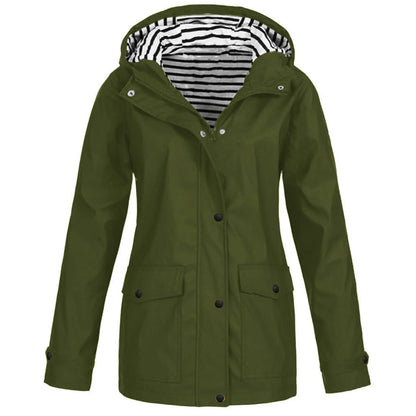 Rain Heat Retaining Outdoor Plus Size Waterproof Hooded Raincoat Coat