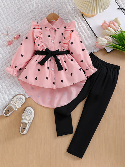 1 2 3 4 5 6 7 8 Years Spring Autumn Shirt + Bottoms Set