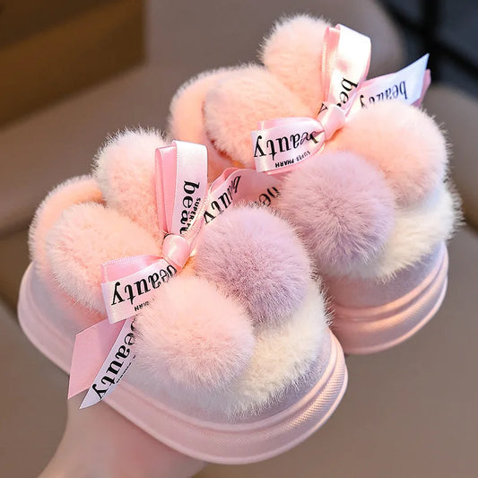 Cotton Cartoon Indoor Non-Slip Shoes for Girl