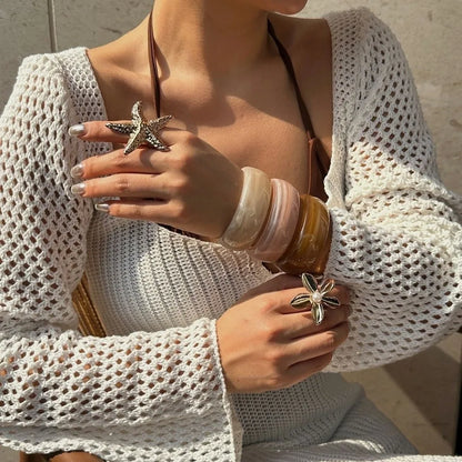 Resin Cuff Exaggerated Geometric Bracelet