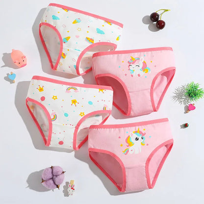4 Pcs/Lot Cartoon Girls Cotton Underwear