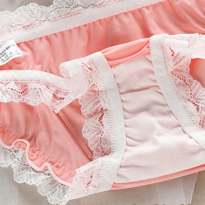 Japanese Style Soft Ice Silk Cute Lovely Sweety Lace Cotton Princess Cosplay Underwear
