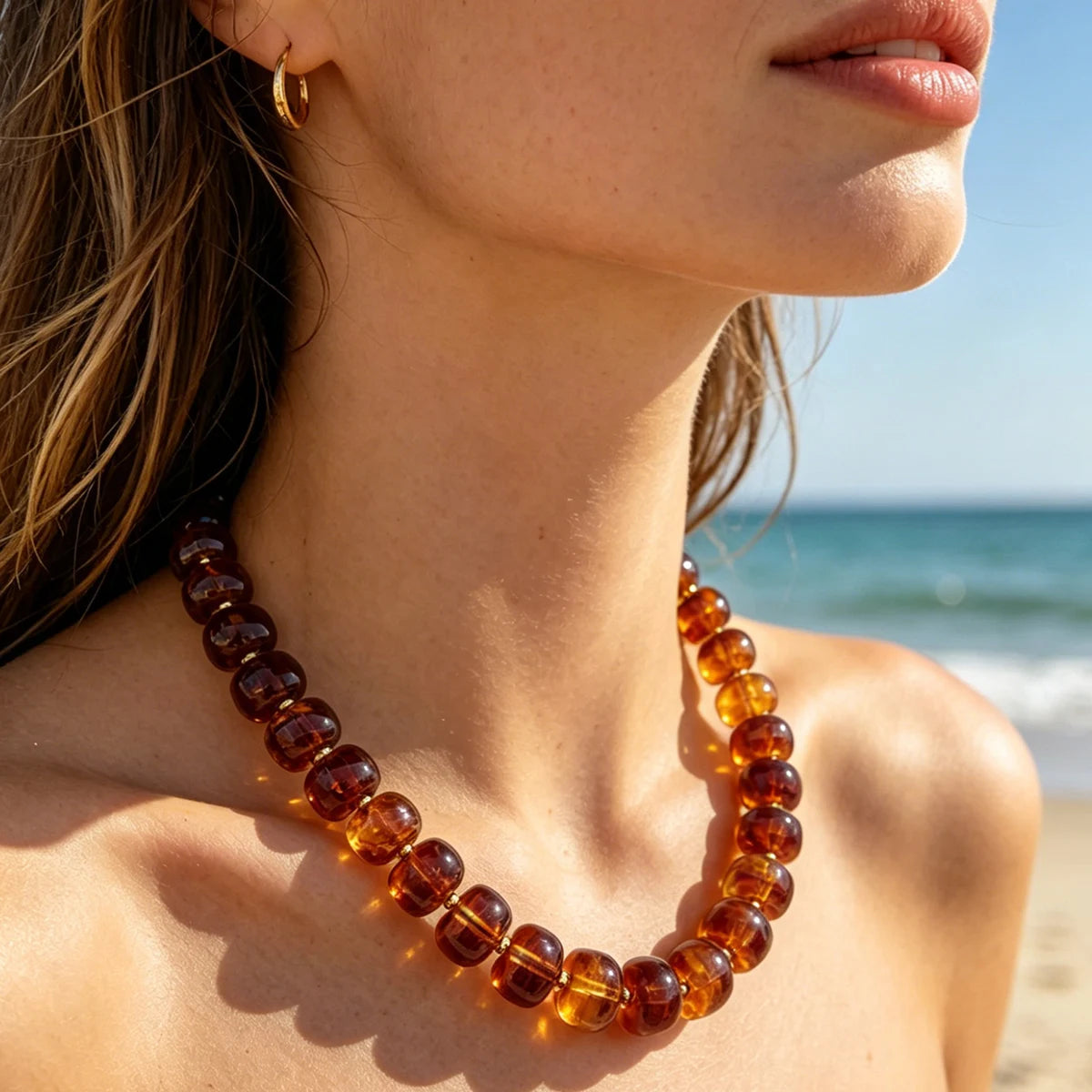 Chunky Beaded Statement Choker Boho Colorful Resin Necklaces