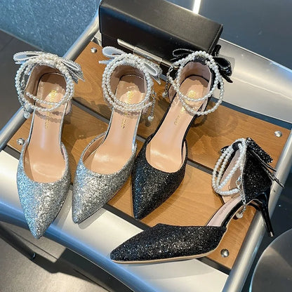 shallow mouth temperament pearl shoes