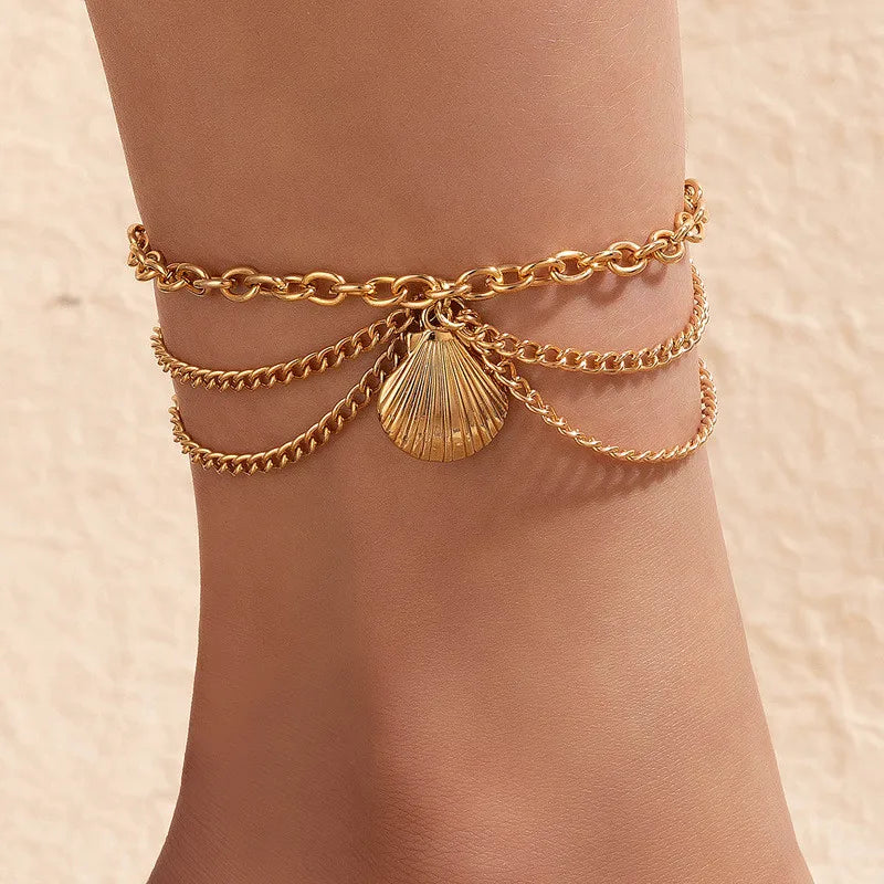 Bohemia Gold Snake Ankle Bracelet Set