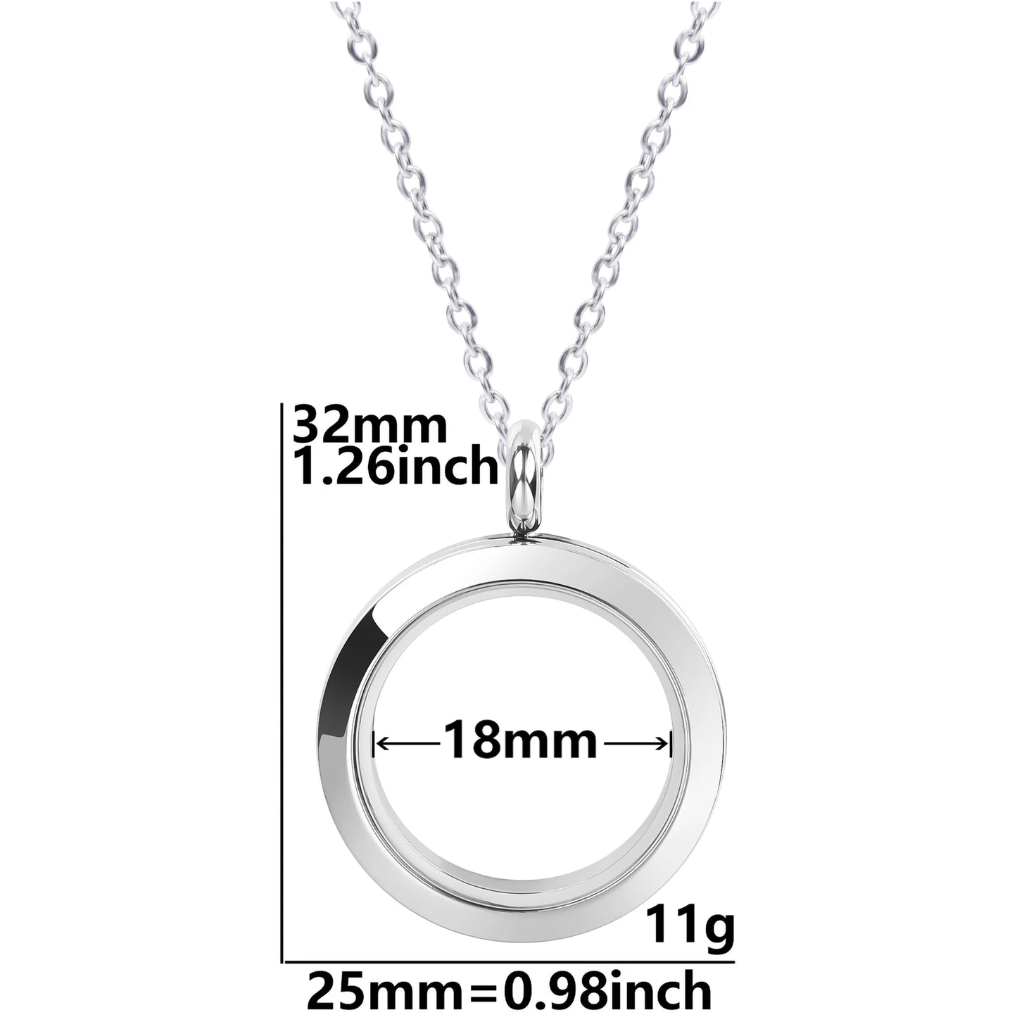 Twist Locket Pendant Photo Floating Charm Necklace