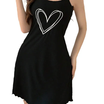 Sexy Nightgown Love Print Dress