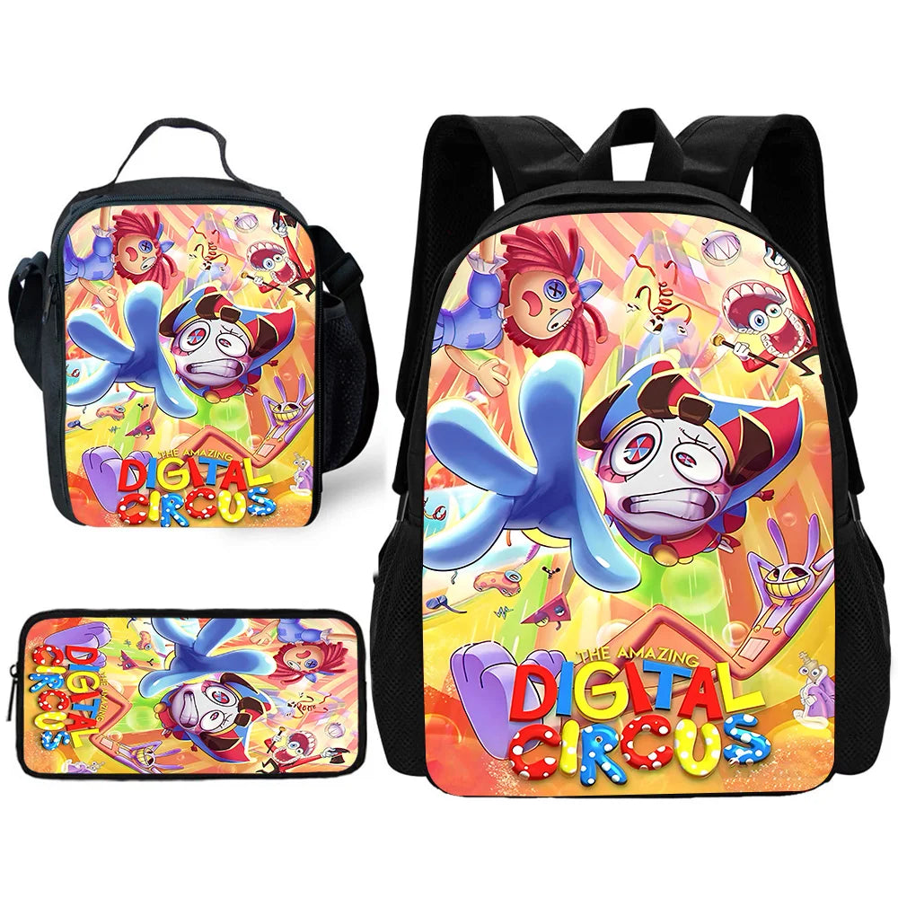 Cartoon A-AmazingS DigitalS Circus Child School Backpack Set