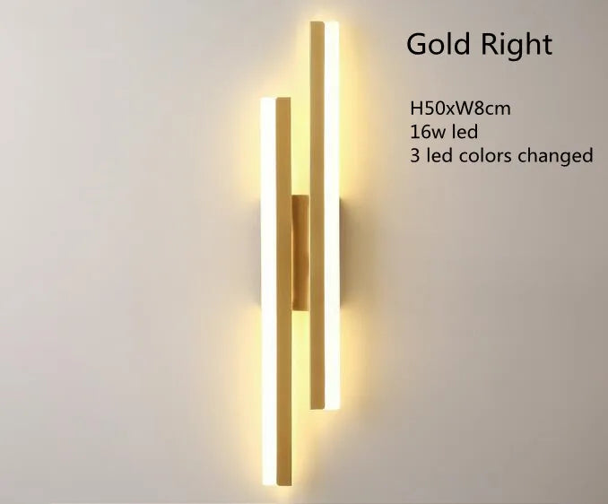 LED Bedroom Wall Lamp Wall Sconces Copper Line Pipe