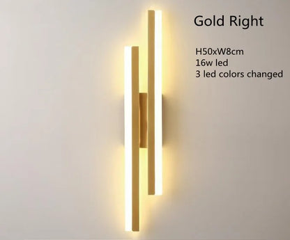 LED Bedroom Wall Lamp Wall Sconces Copper Line Pipe