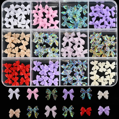 12/15Grids Acrylic Flower Nail Charms Mix Colors Set
