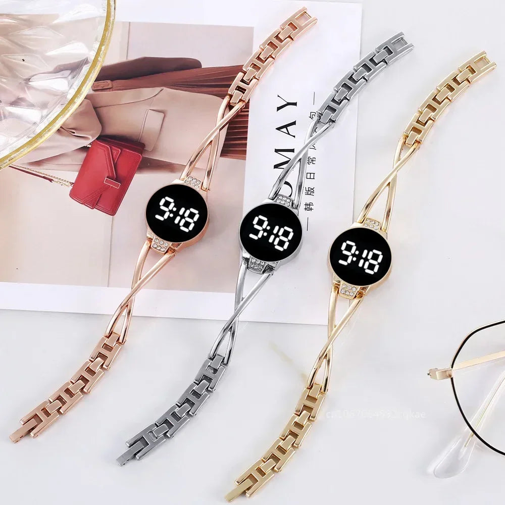 LED Touch Screen Steel Electronic Watch