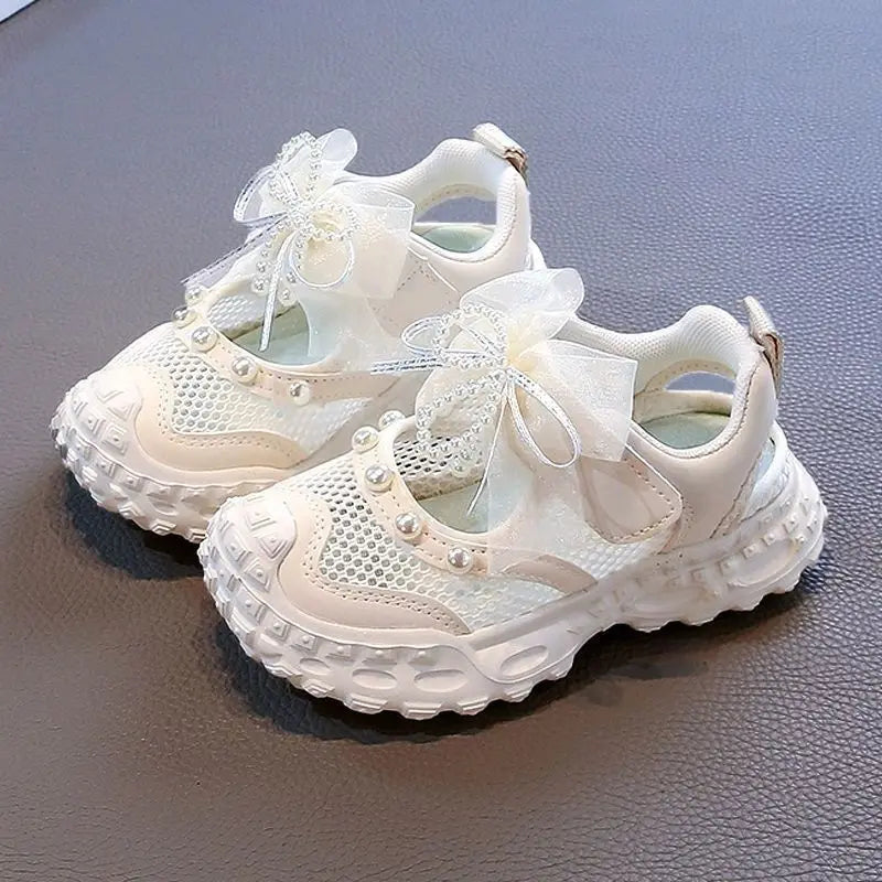 Baotou foreign pearl single mesh sneakers