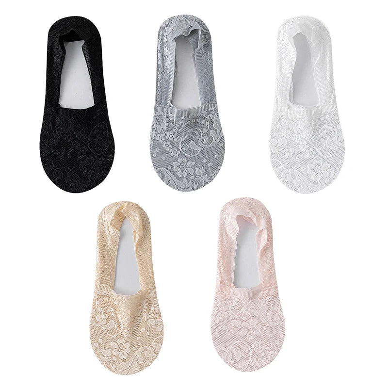 5Pair Thin Breathable Transparent Socks