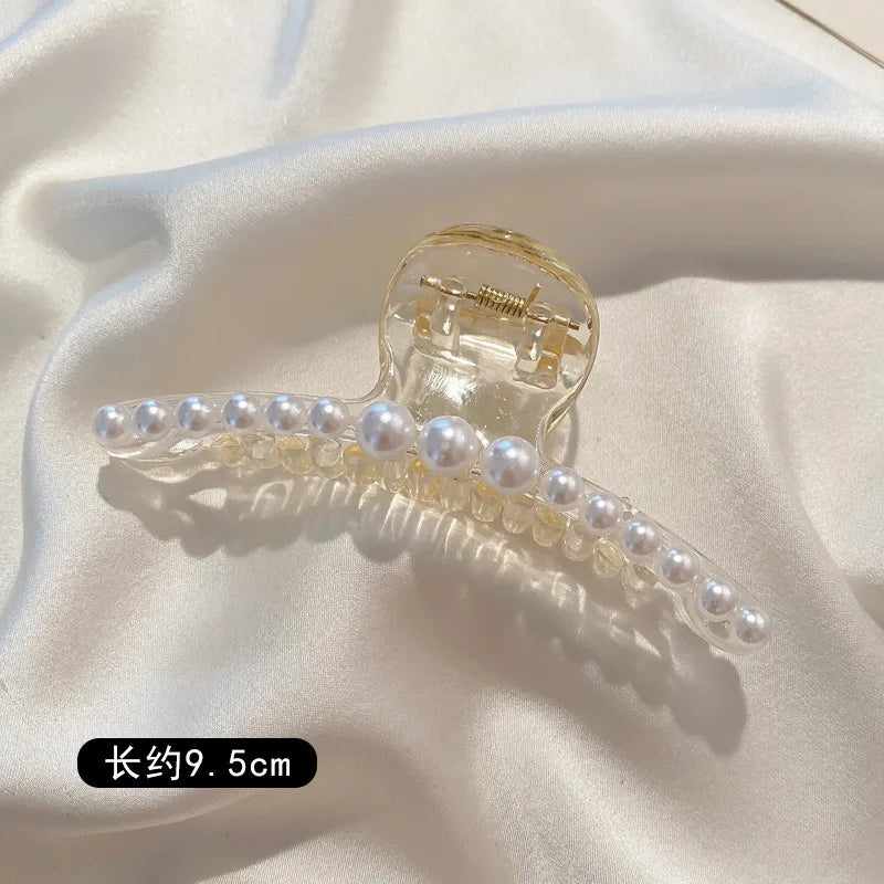 Simulated Pearl Hair Claws Hair Clips