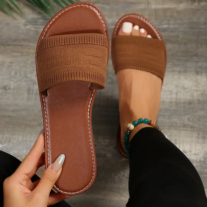 Luxury Flat Open Toe Slippers
