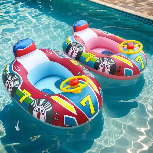 Baby Swimming Pool Float Cute Car Design Toddler Floatie Boat Swim Tube