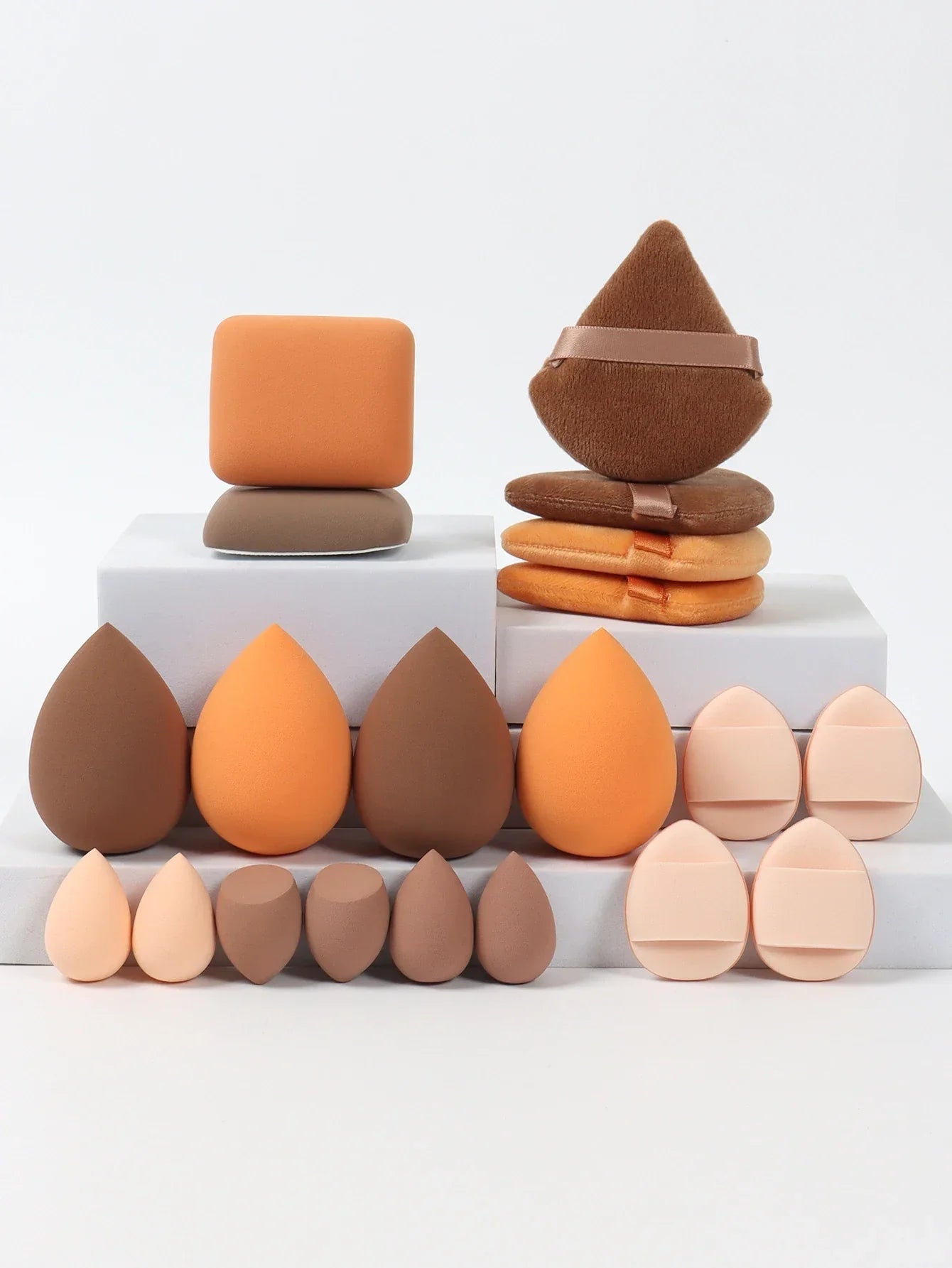 20 Pcs Pink Makeup Sponge and Makeup Puff Set