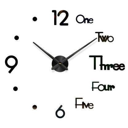 Large Wall 3D DIY Quartz Acrylic Mirror Stickers Clocks