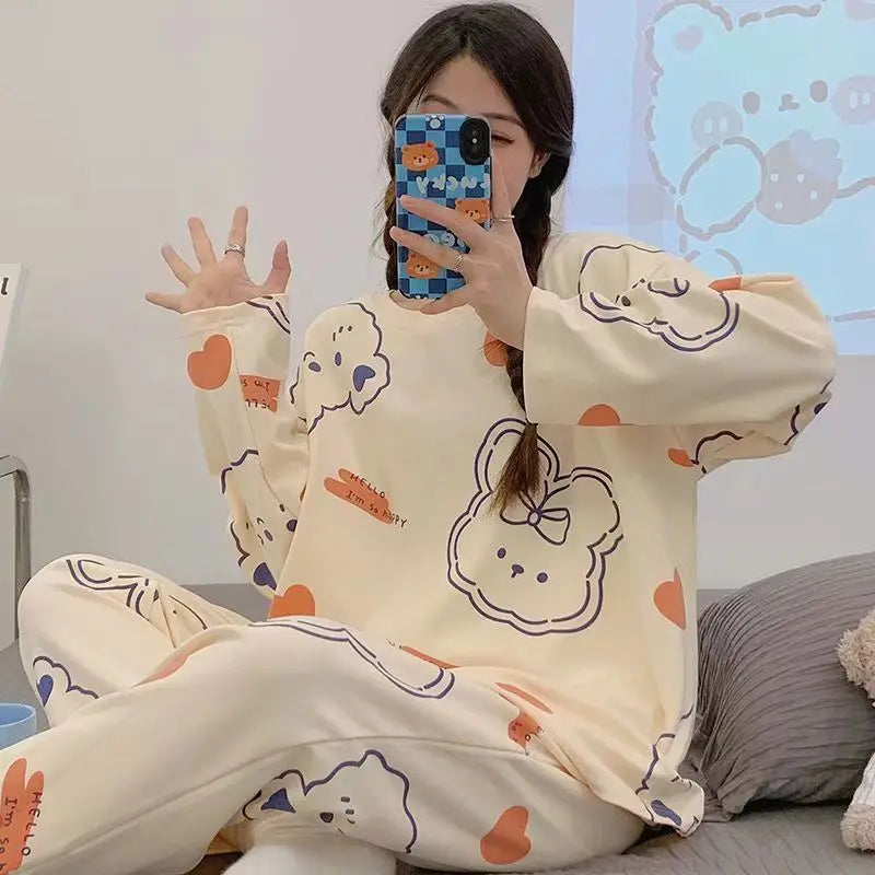 Korean Sweet Loose Pajamas Homewear Set