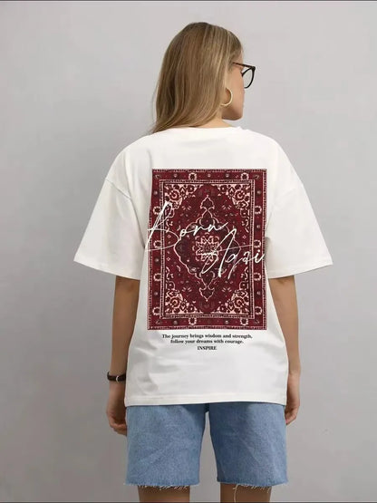 Graphic 100% Cotton Short Sleeve Oversized T-shirt