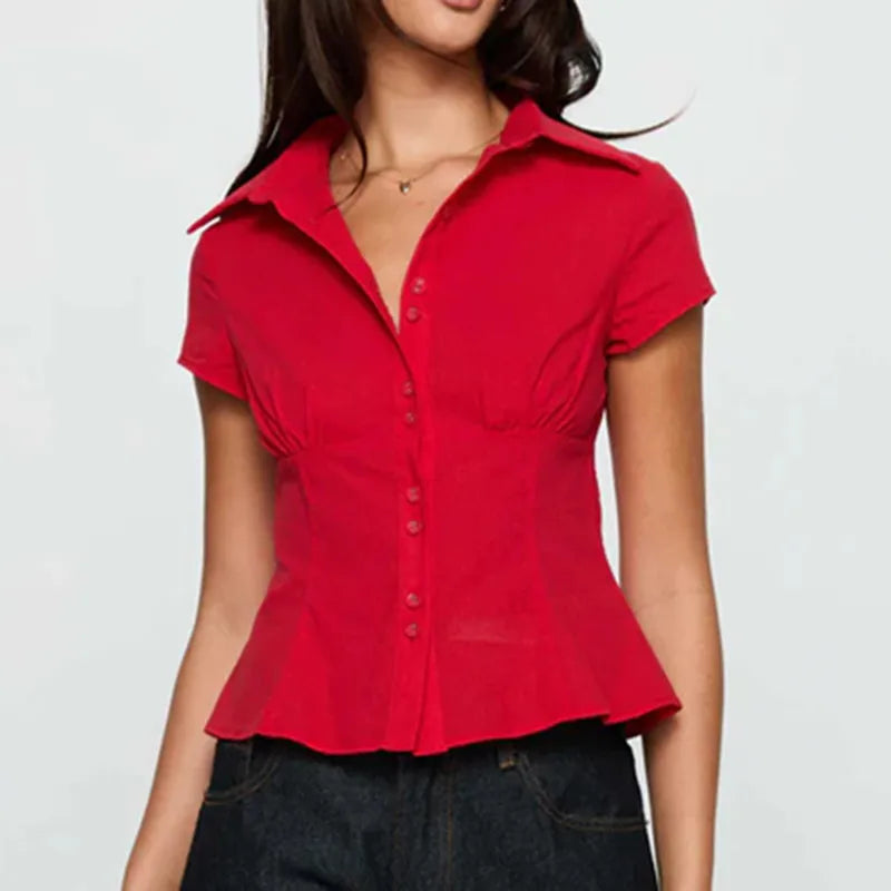 Short Sleeve Plaid Button Down Shirt