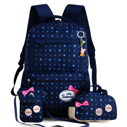 3PcsTeenagers girls Lightweight waterproof school bags