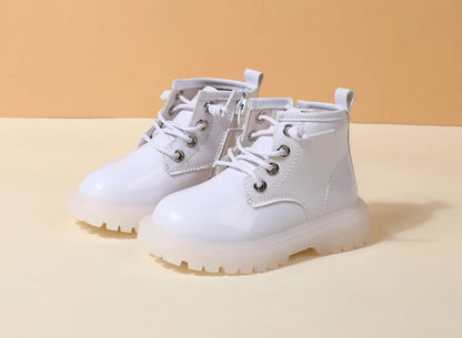 Baby Leather Waterproof Rubber Toddler Boots