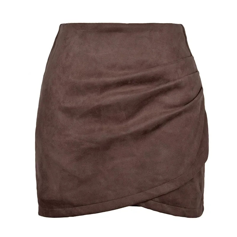 Sexy Slim Fit Suede Mini Skirt