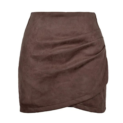 Sexy Slim Fit Suede Mini Skirt