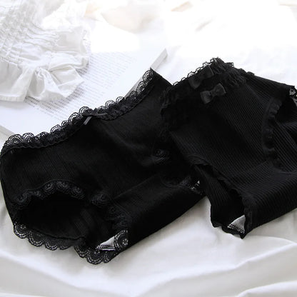 Cotton Sexy Black Underwear Lingerie Set