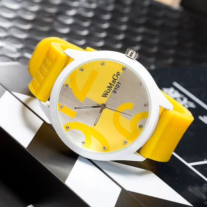 Big Number Quartz Silicone Sports Watches