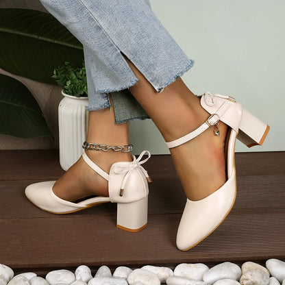 airy Style Thin-Strap High Heels Golden Buckle Shoes